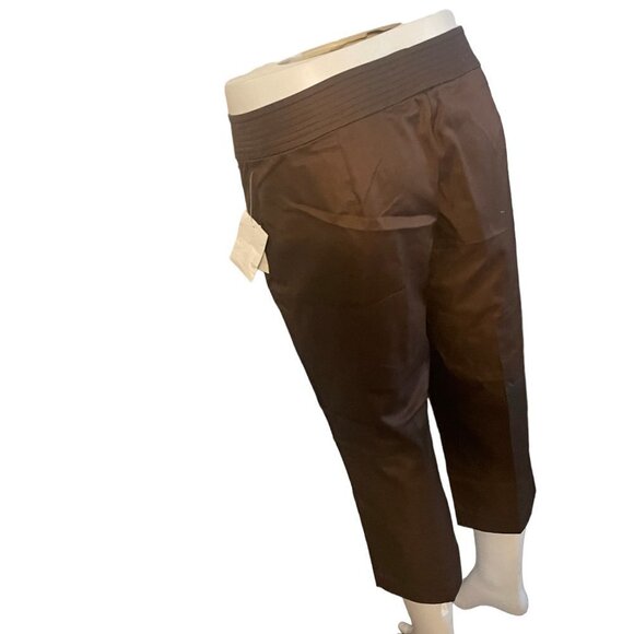 Talbots Women's 8 Chocolate Brown Capri Cropped Pants‎ Stretch Classic Straight - Picture 5 of 9